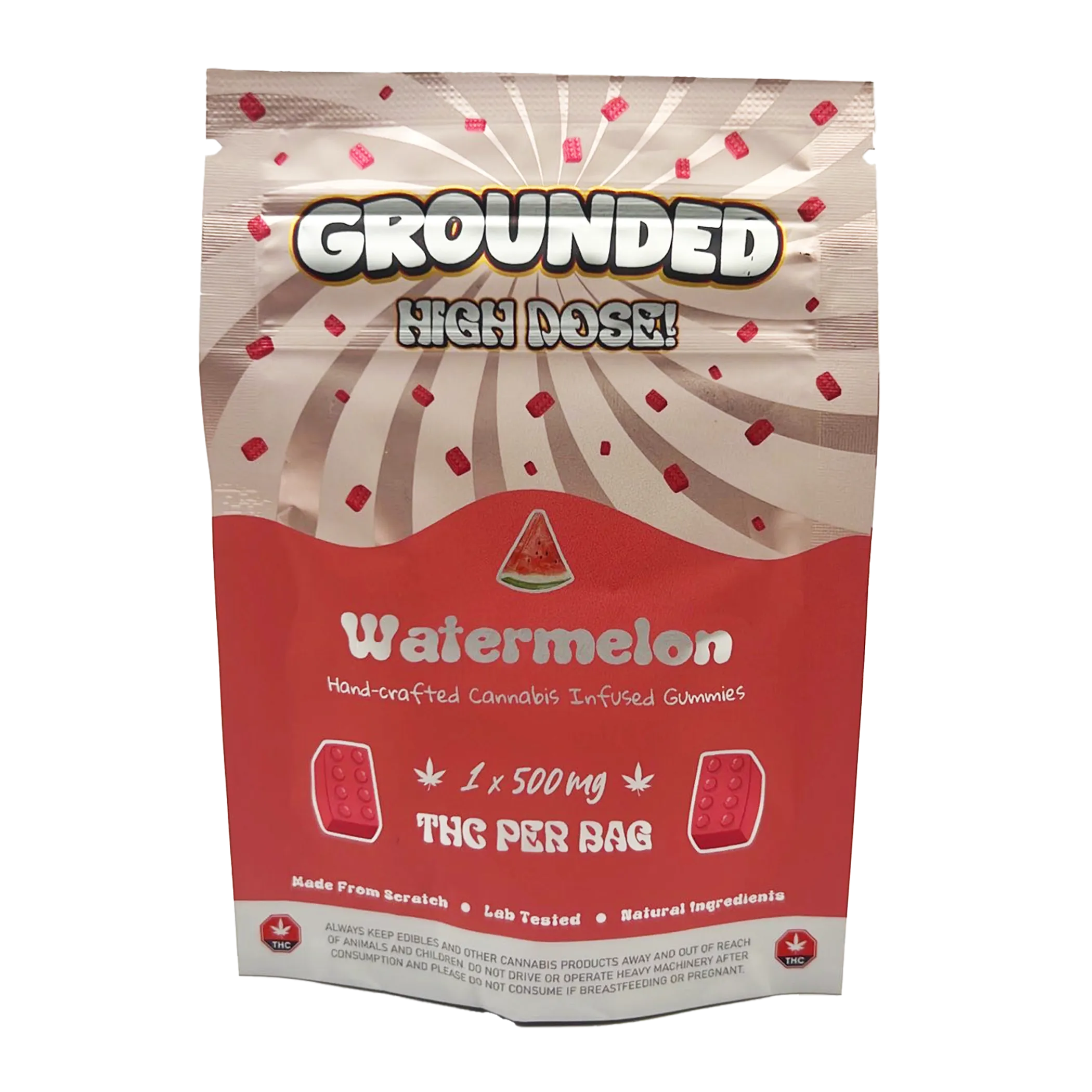 Grounded High Dose — Gummies — Watermelon 500mg Thc Mega Dose 1 Piece